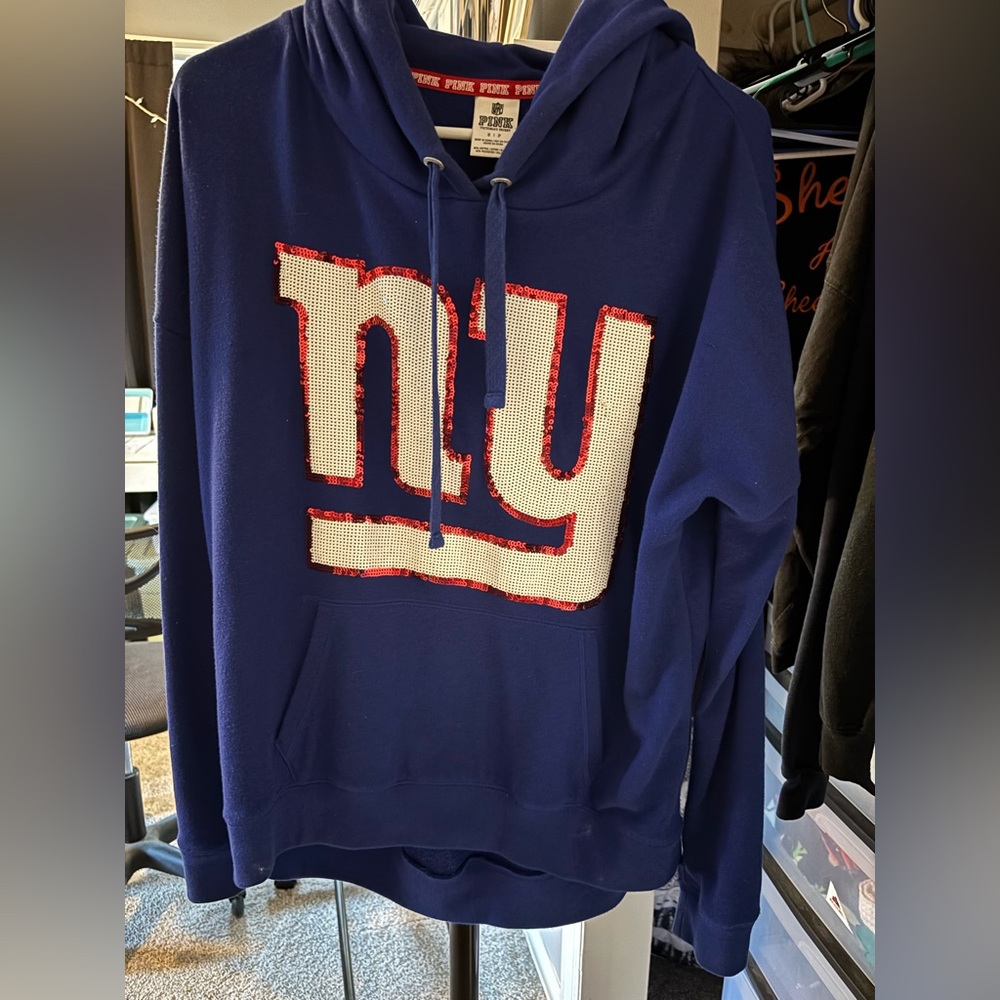 VS Pink sparkle NY Giants hoodie size small